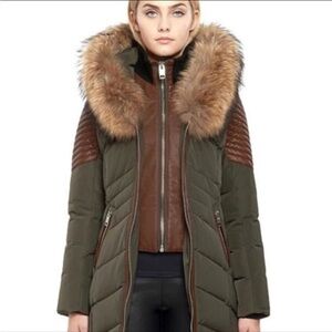 Women's nicole benisti coat with real fur and leather